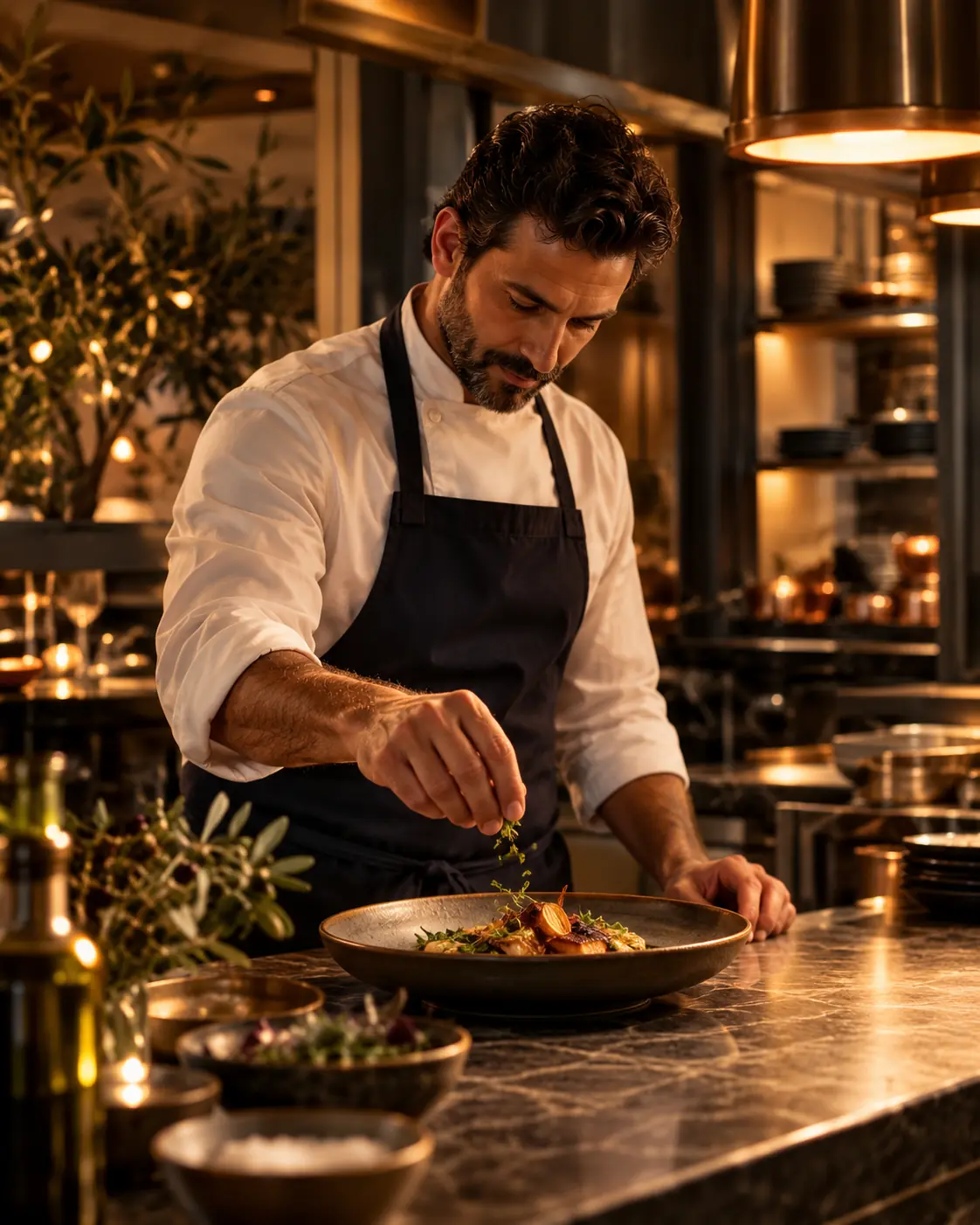 Javier Morales en la cocina de MOM